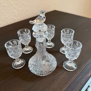 Hofbauer The Byrdes Collection Crystal Cordial Liquor Decanter Set